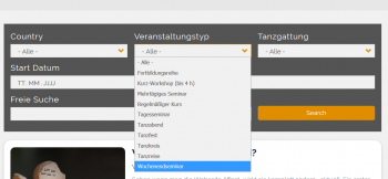 Screenshot: Suche - Dropdown